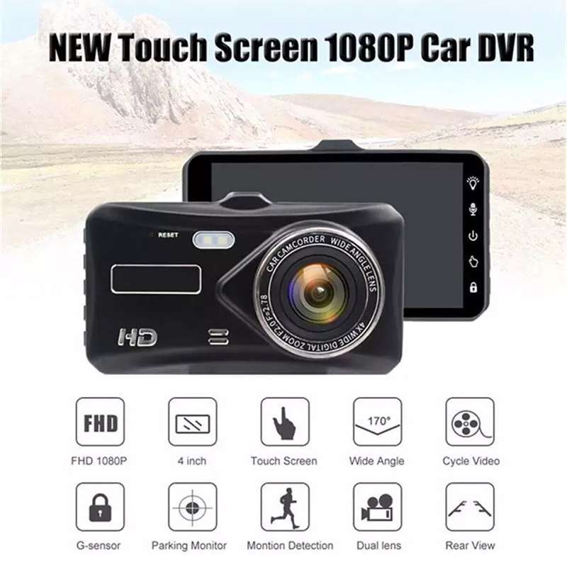 X97 4 inch Front and Rear Dual-recording HD 1080P Night Vision Driving Recorder Support Loop Recordi