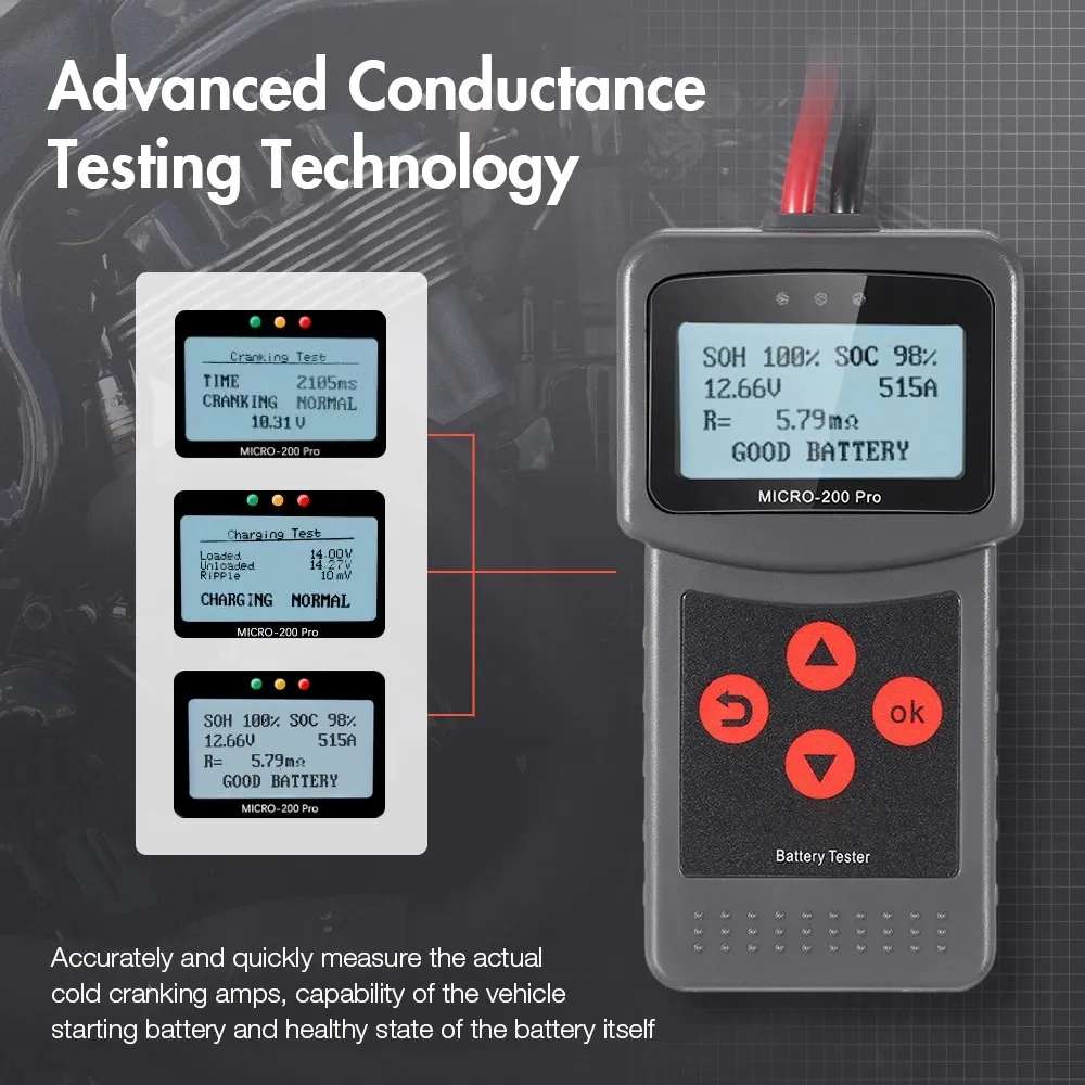 MICRO-200 PRO Car Battery Tester Battery Internal Resistance Life Analyzer, Asia Pacific Version