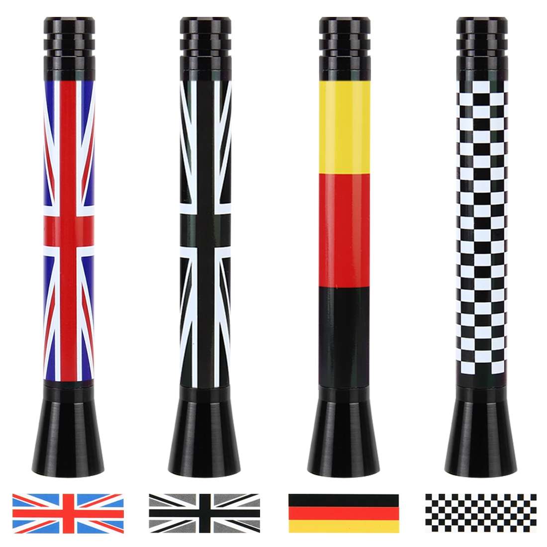 Short Universal Flag Pattern Car Antenna Aerial 7.5cm