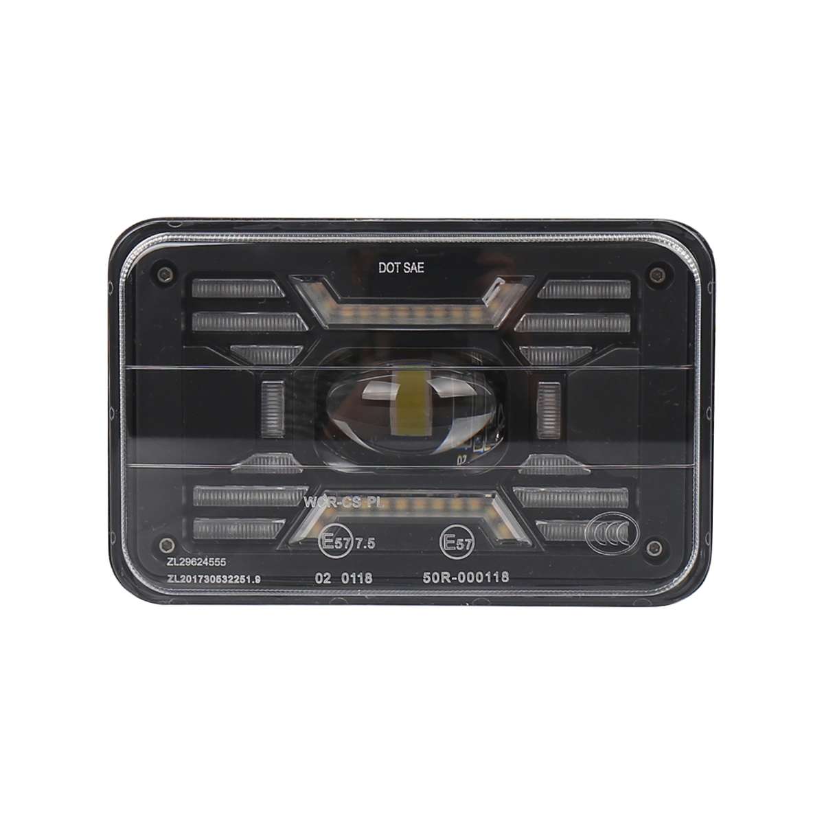 OL-2051S 1 Pair 4x6 inch Off-road Vehicle Modified Angel Devil Eyes Rectangular Headlight