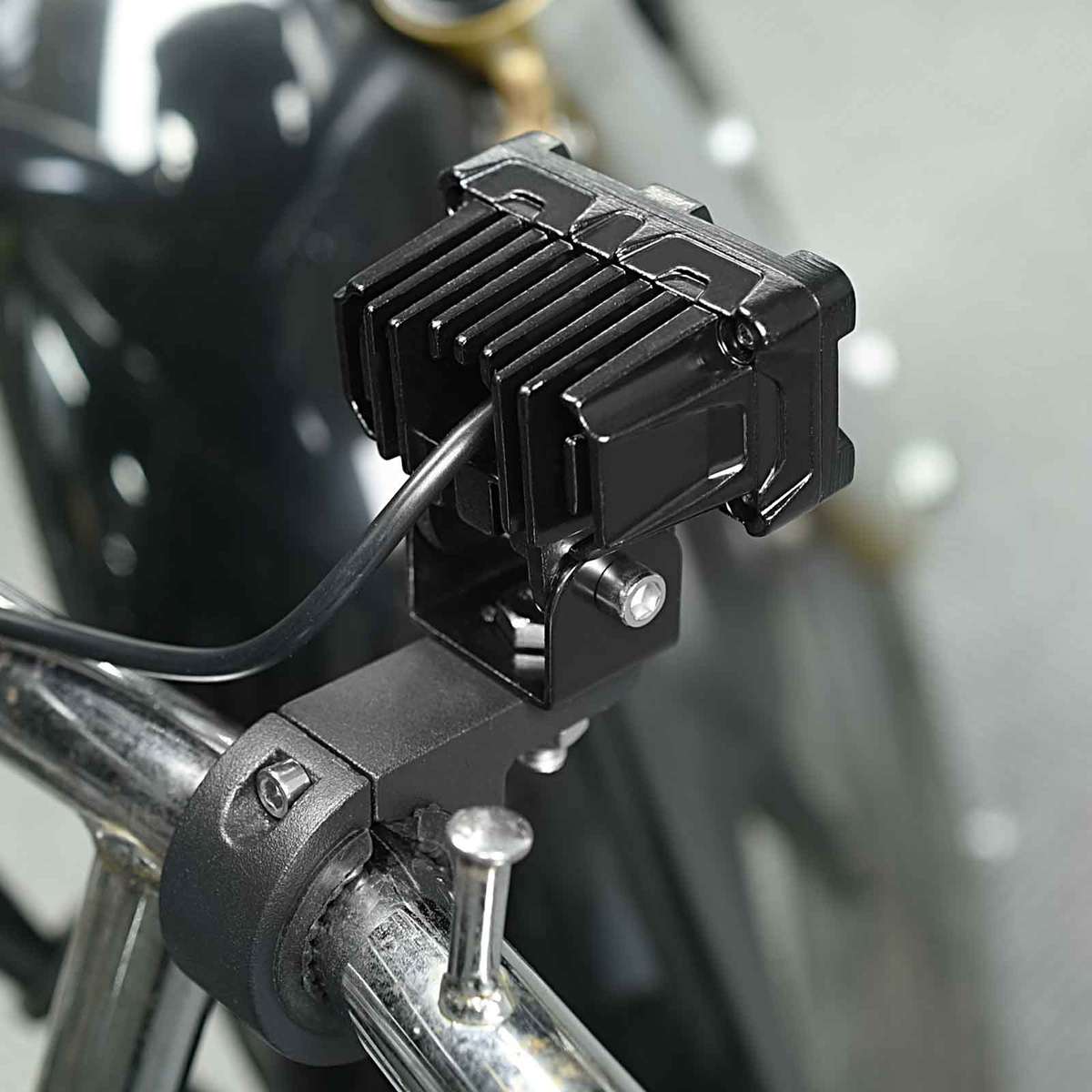 ZH-1583A1 External Waterproof Double Lamp Bead LED Headlight Square Dragon Button Type