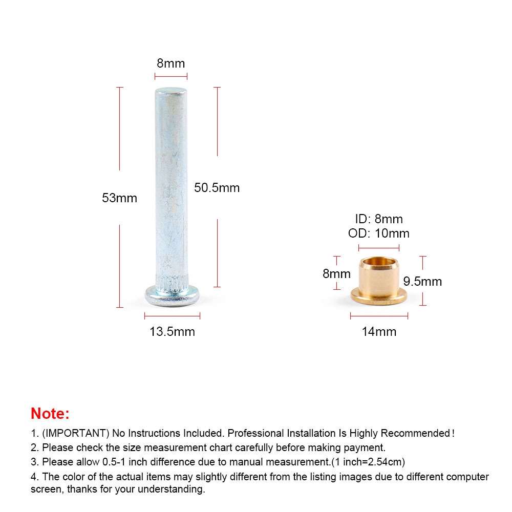 Car Door Hinge Pin Bushing Repair Kit for Nissan Navarra 1997-2005