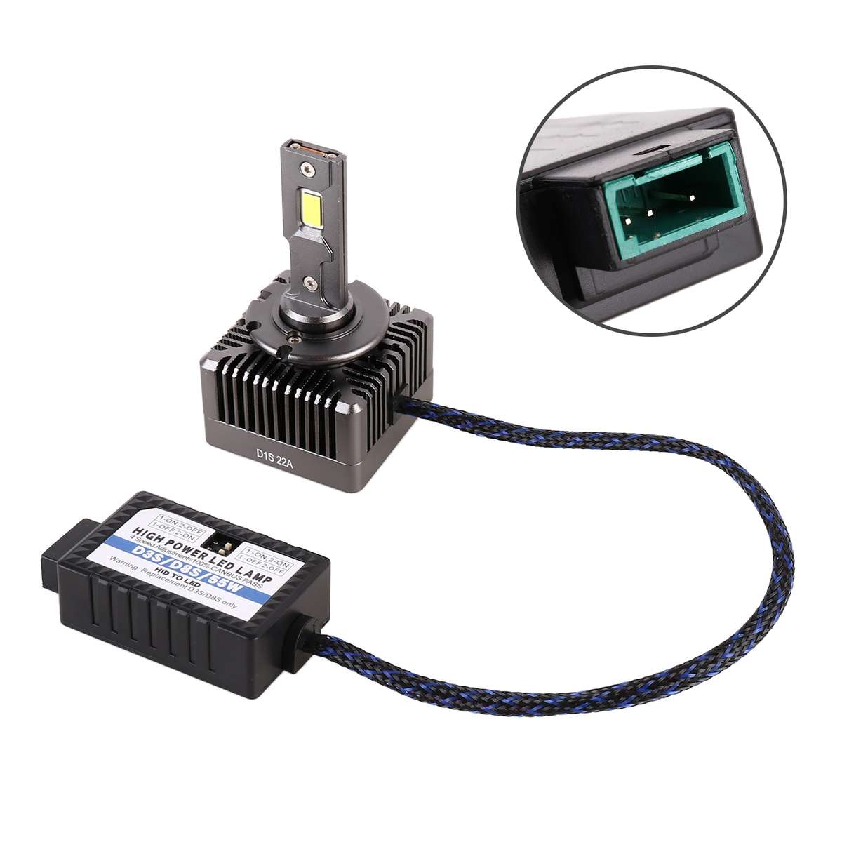 1 Pair D Series D3S Car HID Ballast to LED Headlight DC12V / 35W / 6000K / 5000LM