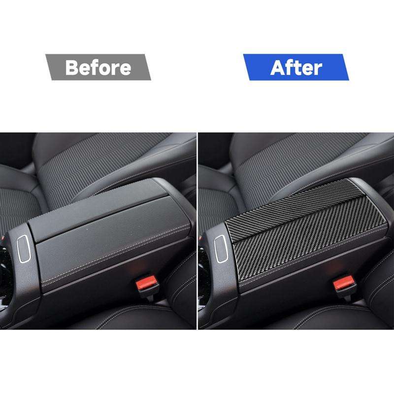 2 PCS / Set Carbon Fiber Car Armrest Box Panel Decorative Sticker for Mercedes-Benz B-Class 2019 / G