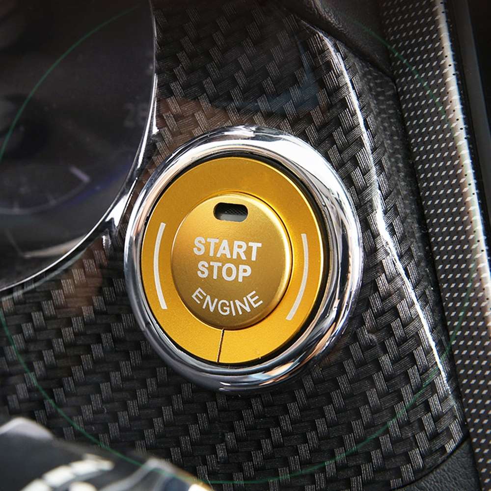 Car Engine Start Key Push Button Ring Trim Sticker for Infiniti (Black)