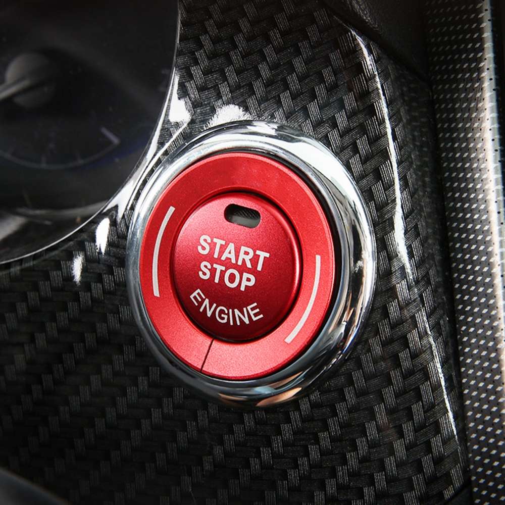 Car Engine Start Key Push Button Ring Trim Sticker for Infiniti (Black)