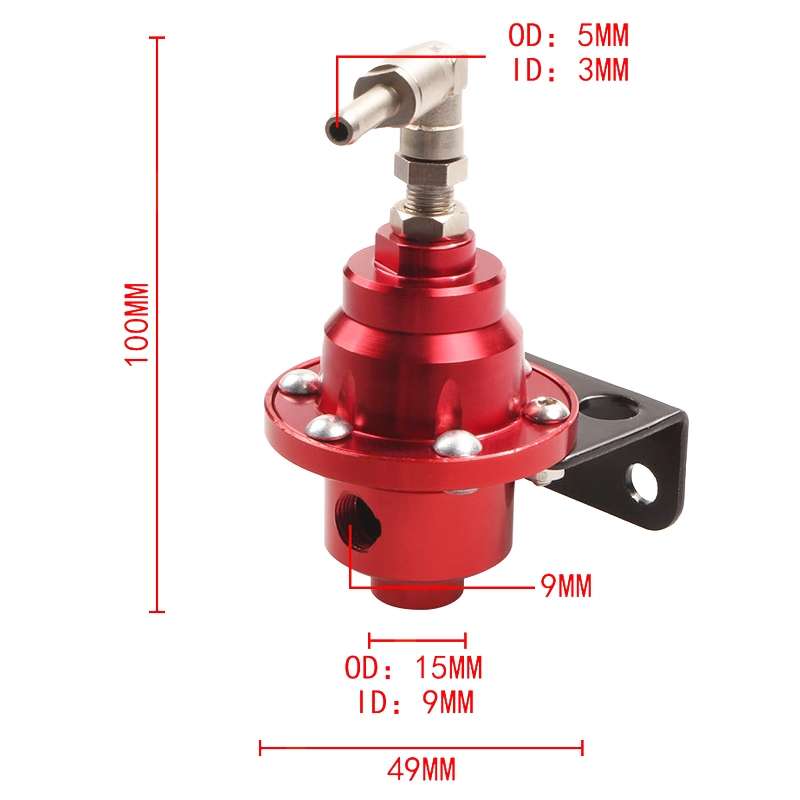 Car Modified Adjustable Fuel Pressure Regulator with Pressure Gauge