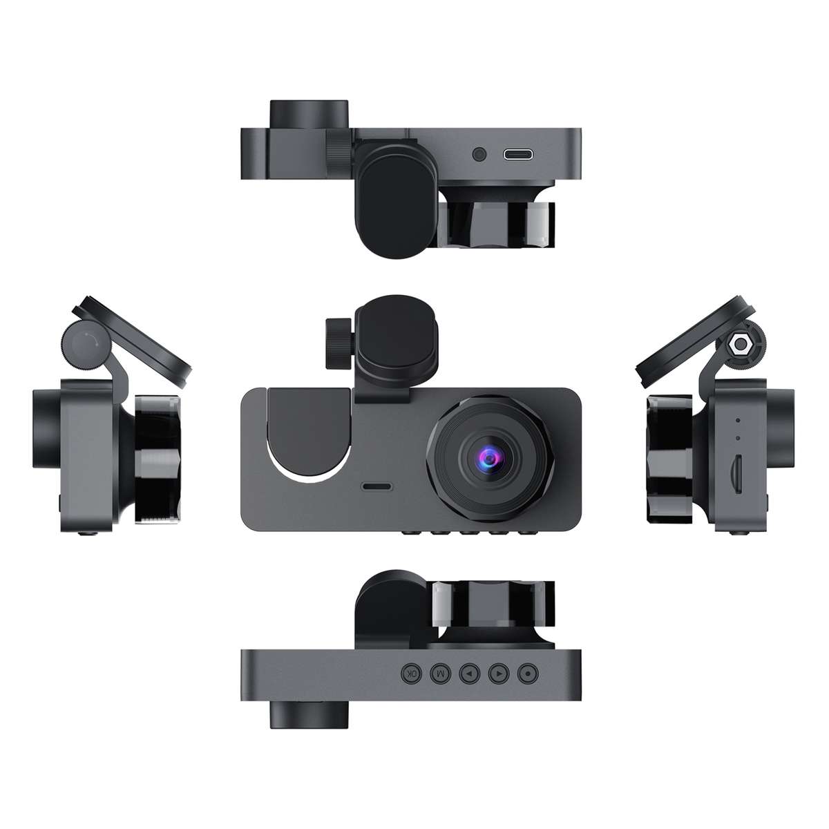 A2 Triple Lens Car Dash Camera Driving Recorder(Black)