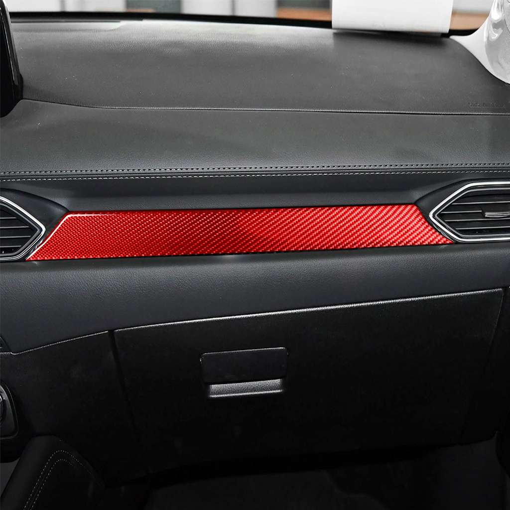 Car Carbon Fiber Dashboard Panel Decorative Sticker for Mazda CX-5 2017-2018, Left and Right Driv...