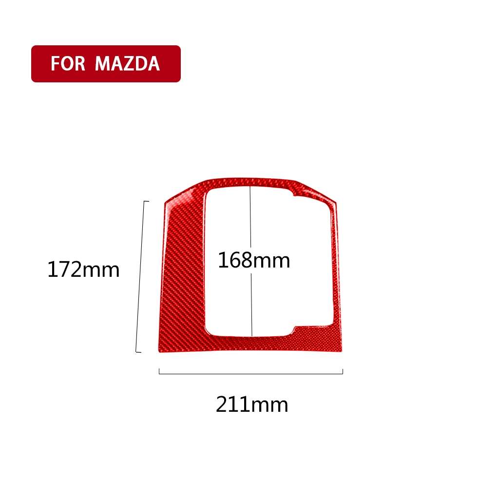 Car Carbon Fiber Gear Panel Decorative Sticker for Mazda CX-5 2017-2018, Left Drive (Red)