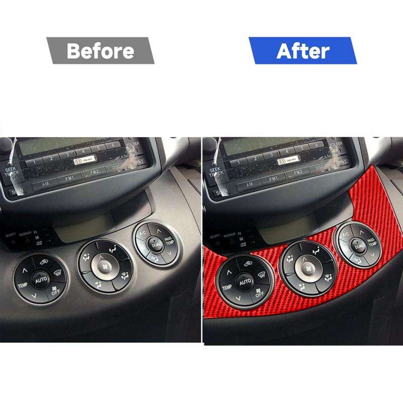 Car Carbon Fiber Central Control Switch Panel Decorative Sticker for Toyota RAV4 2006-2013, Left ...