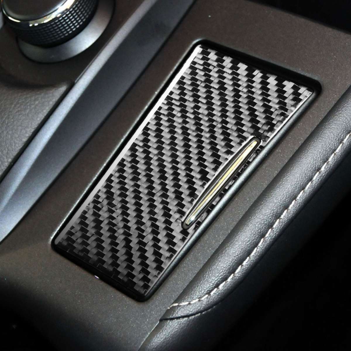 Car Carbon Fiber Ashtray Panel Decorative Sticker for Lexus CT 2011-2017, Left Drive