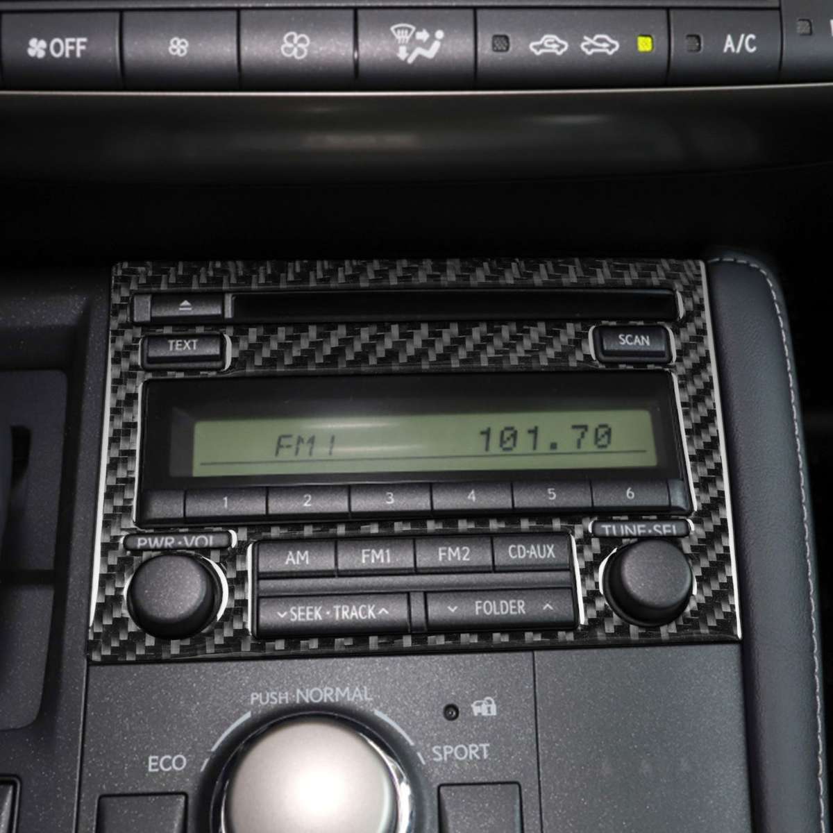 Car Carbon Fiber CD Panel A Decorative Sticker for Lexus CT 2011-2017, Left and Right Drive