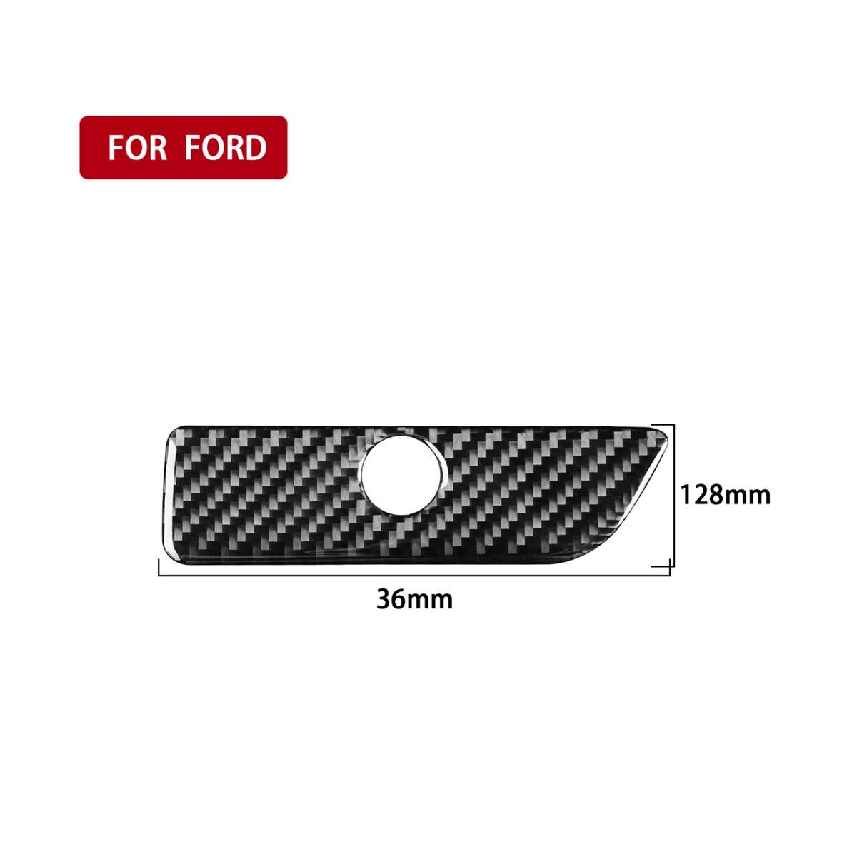 Car Carbon Fiber Storage Box Handle Decorative Sticker for Ford Explorer 2013-2019, Left Drive