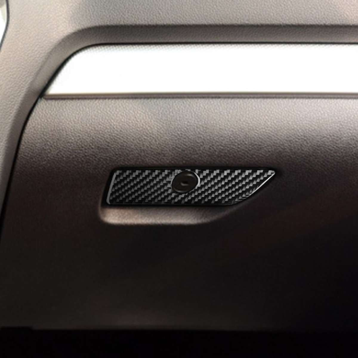 Car Carbon Fiber Storage Box Handle Decorative Sticker for Ford Explorer 2013-2019, Left Drive