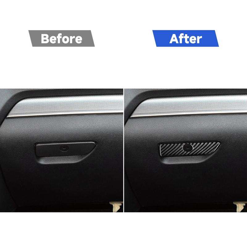 Car Carbon Fiber Storage Box Handle Decorative Sticker for Ford Explorer 2013-2019, Left Drive