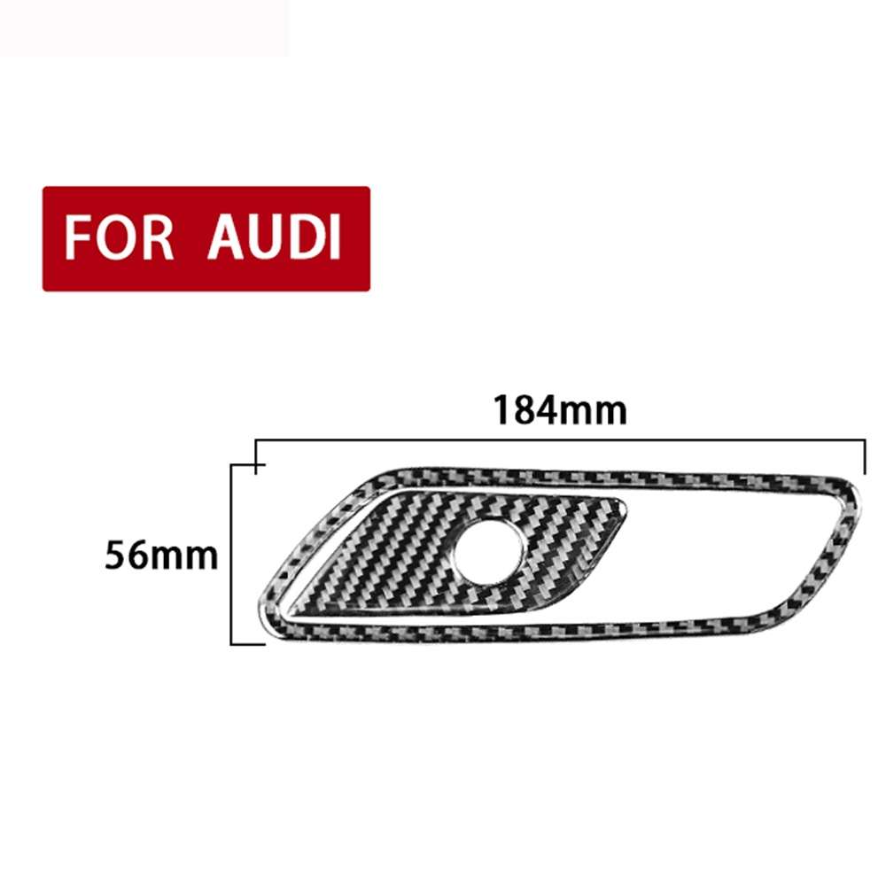 Car Carbon Fiber Front Passenger Seat Storage Box Switch Decorative Sticker for Audi A6L / A7 2019-,