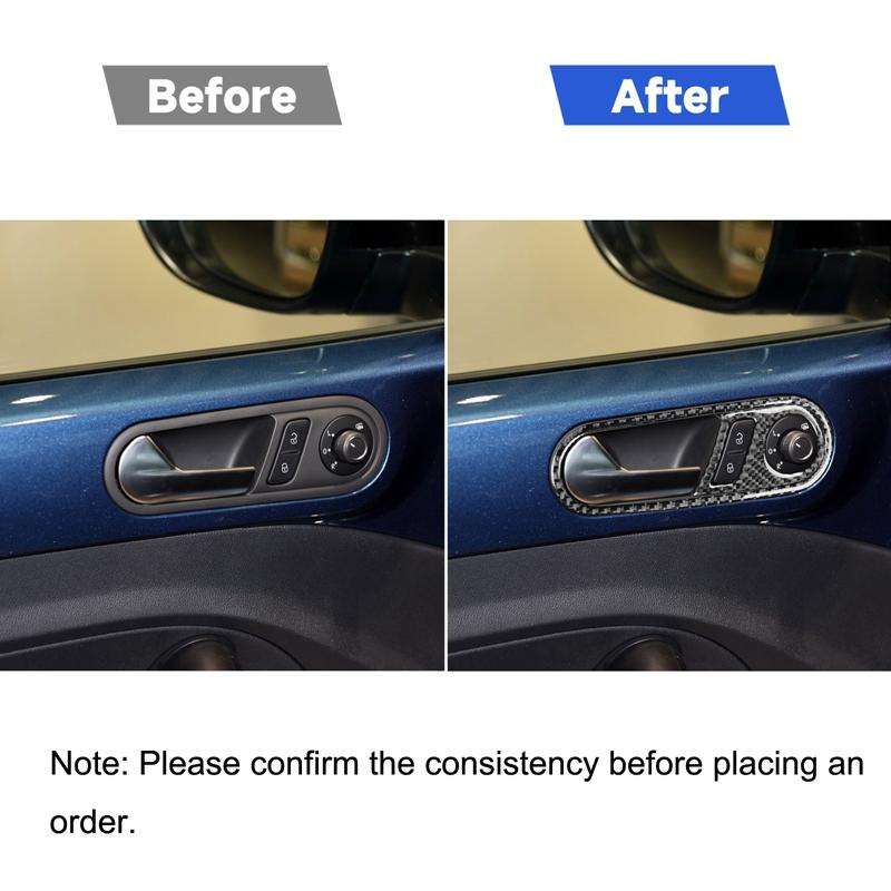 Car Carbon Fiber Door Inside Handle Decorative Sticker for Volkswagen Beetle 2012-2019, Left Drive