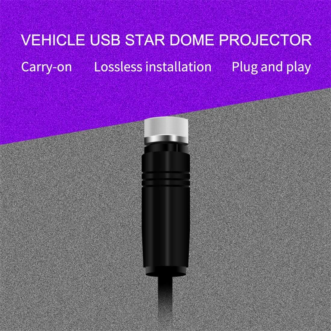 Car USB Star Dome Projector Hose Light, Constantly Bright Version(Purple Blue)