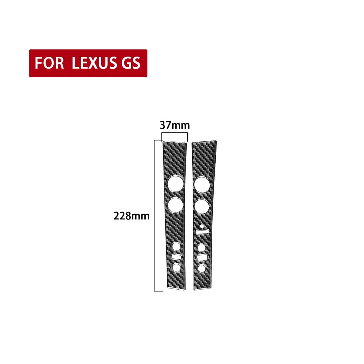 2 PCS / Set Carbon Fiber Car Central Control Panel A Version Decorative Sticker for Lexus GS 2006-20