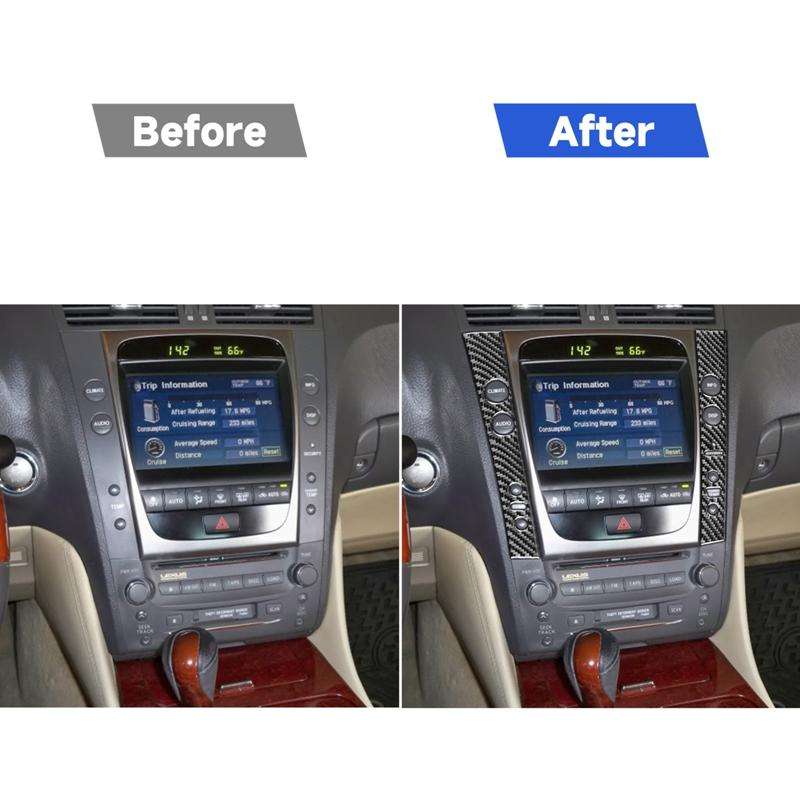 2 PCS / Set Carbon Fiber Car Central Control Panel A Version Decorative Sticker for Lexus GS 2006-20