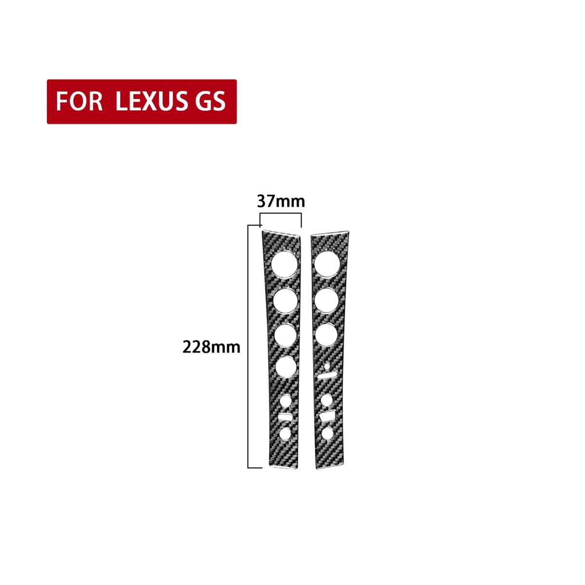 2 PCS / Set Carbon Fiber Car Central Control Panel B Version Decorative Sticker for Lexus GS 2006-20