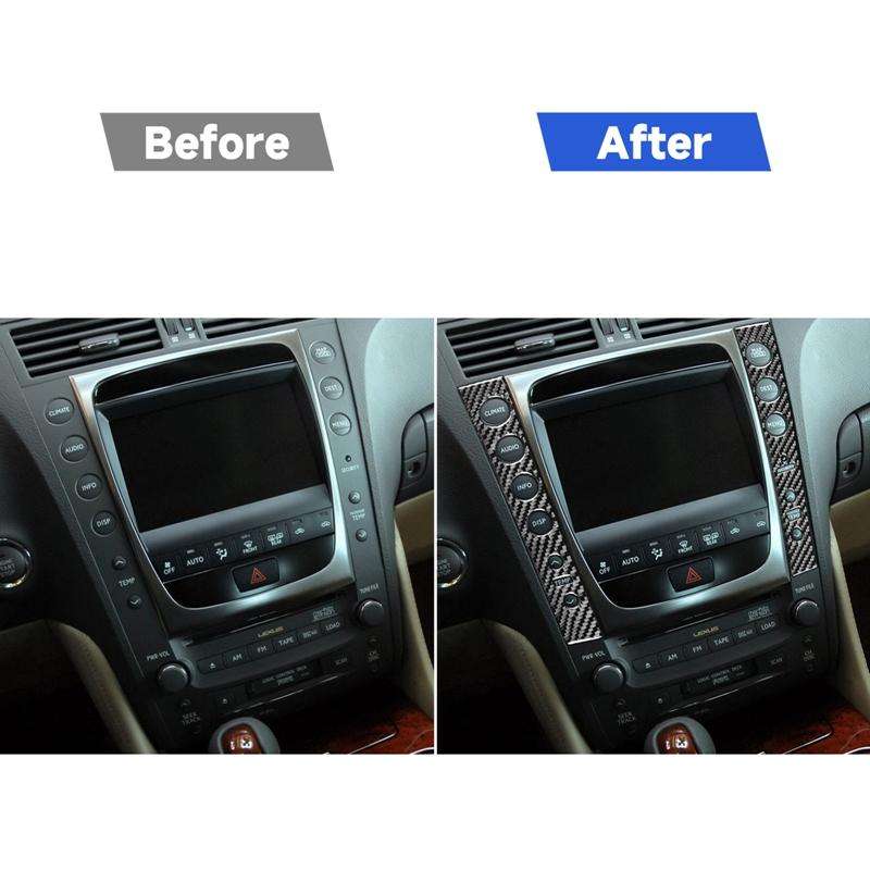 2 PCS / Set Carbon Fiber Car Central Control Panel B Version Decorative Sticker for Lexus GS 2006-20