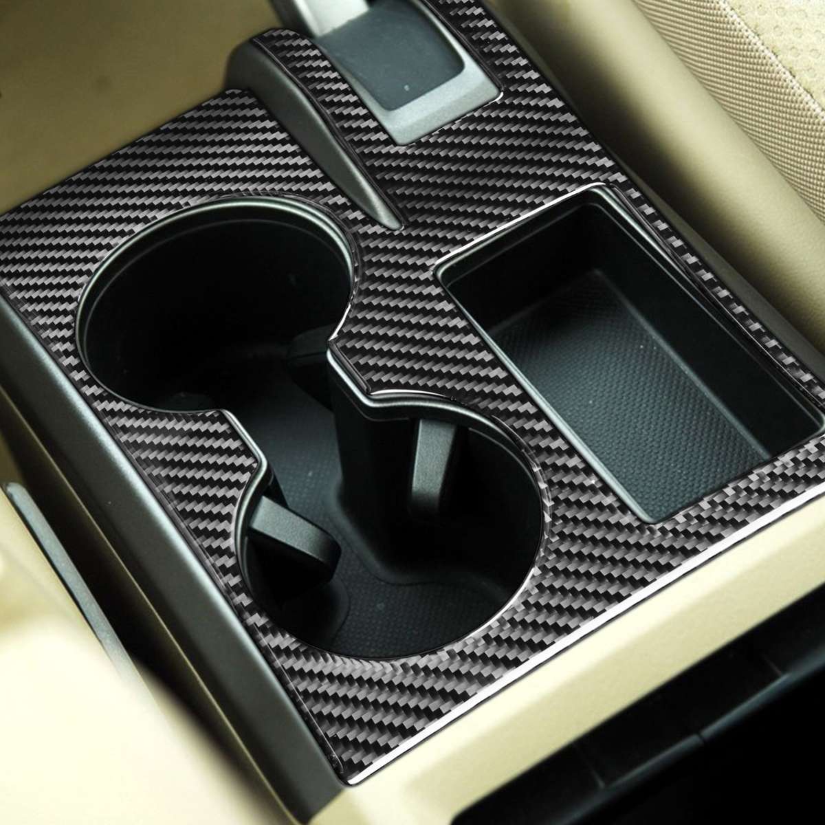 Carbon Fiber Car Cup Holder Panel Decorative Sticker for Honda CRV 2007-2011,Right Drive