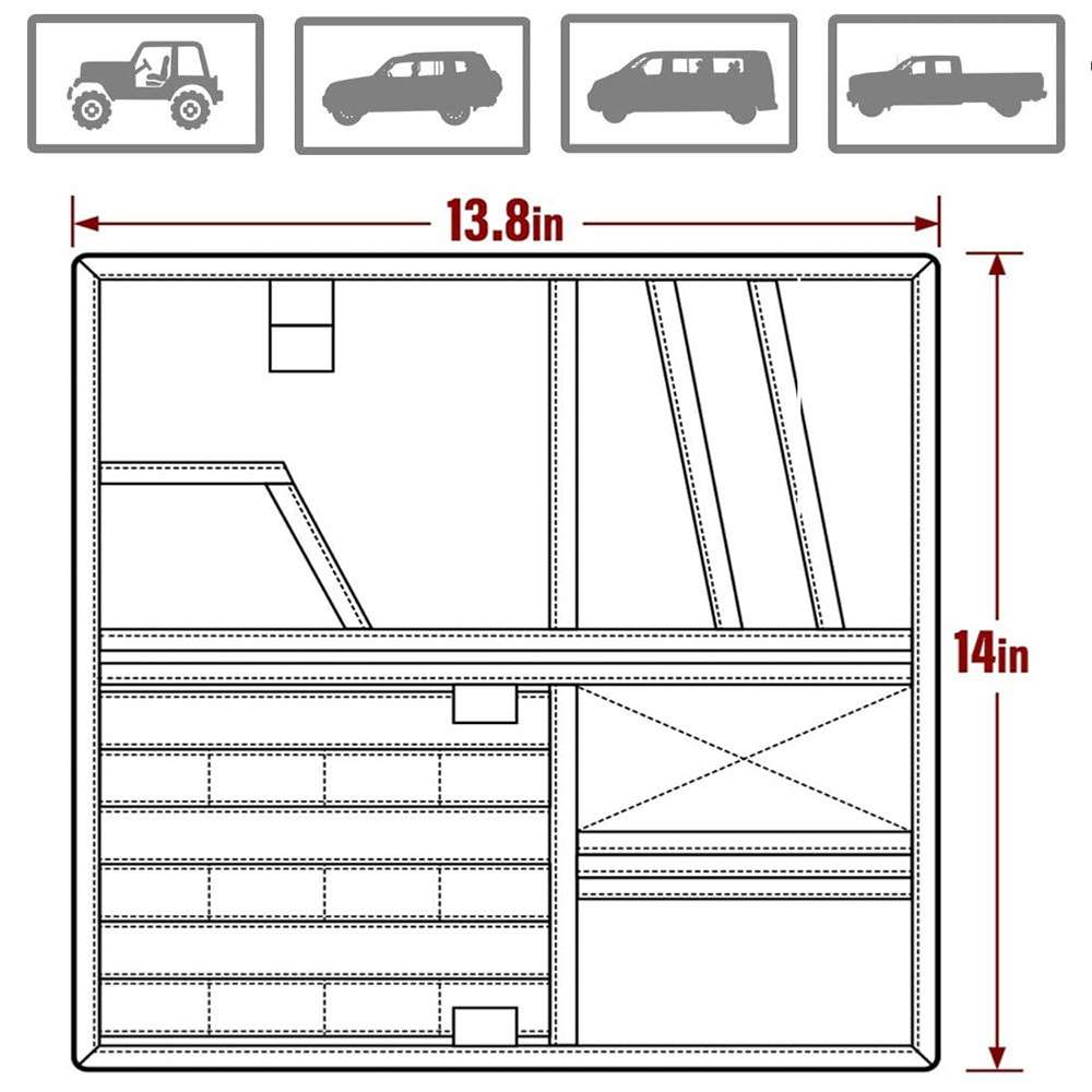 Car Sun Visor Storage Bag Glasses Frame Bill Clip (Khaki)