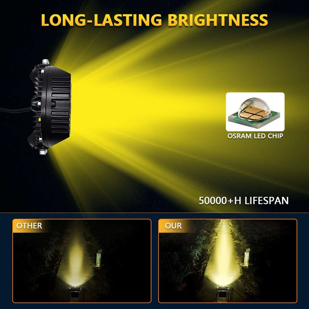 5 inch 29W Three-sided Flashing LED Work Light(Yellow Light)