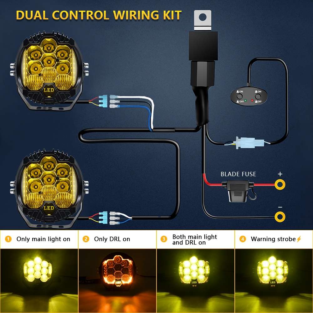 5 inch 29W Three-sided Flashing LED Work Light(Yellow Light)