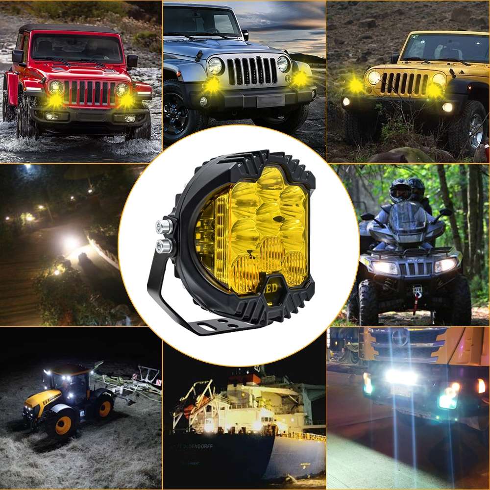 5 inch 29W Three-sided Flashing LED Work Light(Yellow Light)
