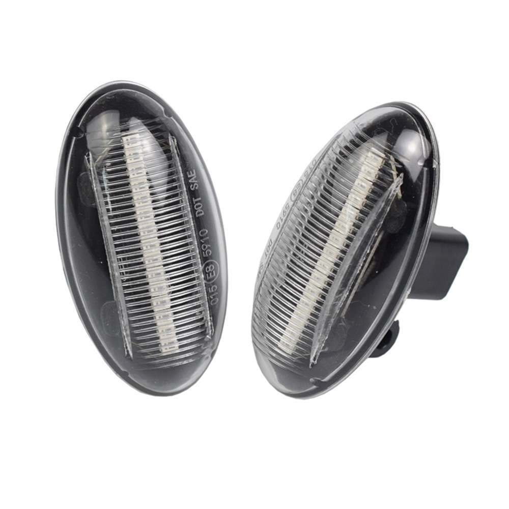 2pcs For Peugeot 1007 Car Dynamic LED Fender Side Light 817300H010 (Transparent)