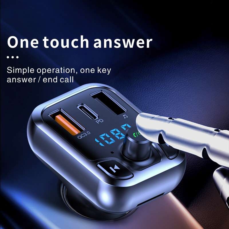 Car QC3.0 Fast Charge Bluetooth 5.0 MP3 Player FM Transmitter