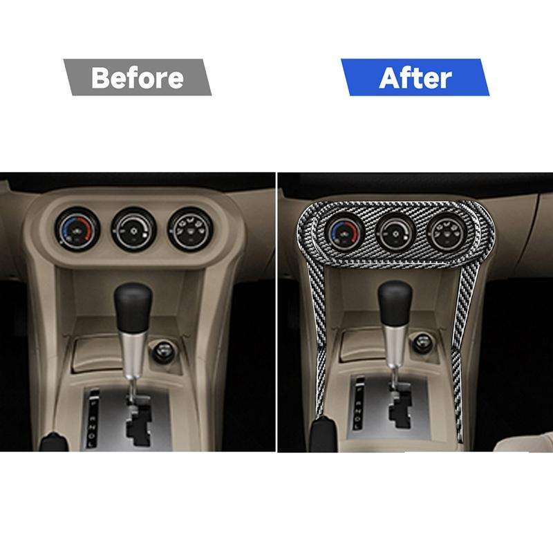 7 PCS Car Carbon Fiber Air Conditioning Multimedia Decorative Sticker for Mitsubishi Lancer EVO 2008