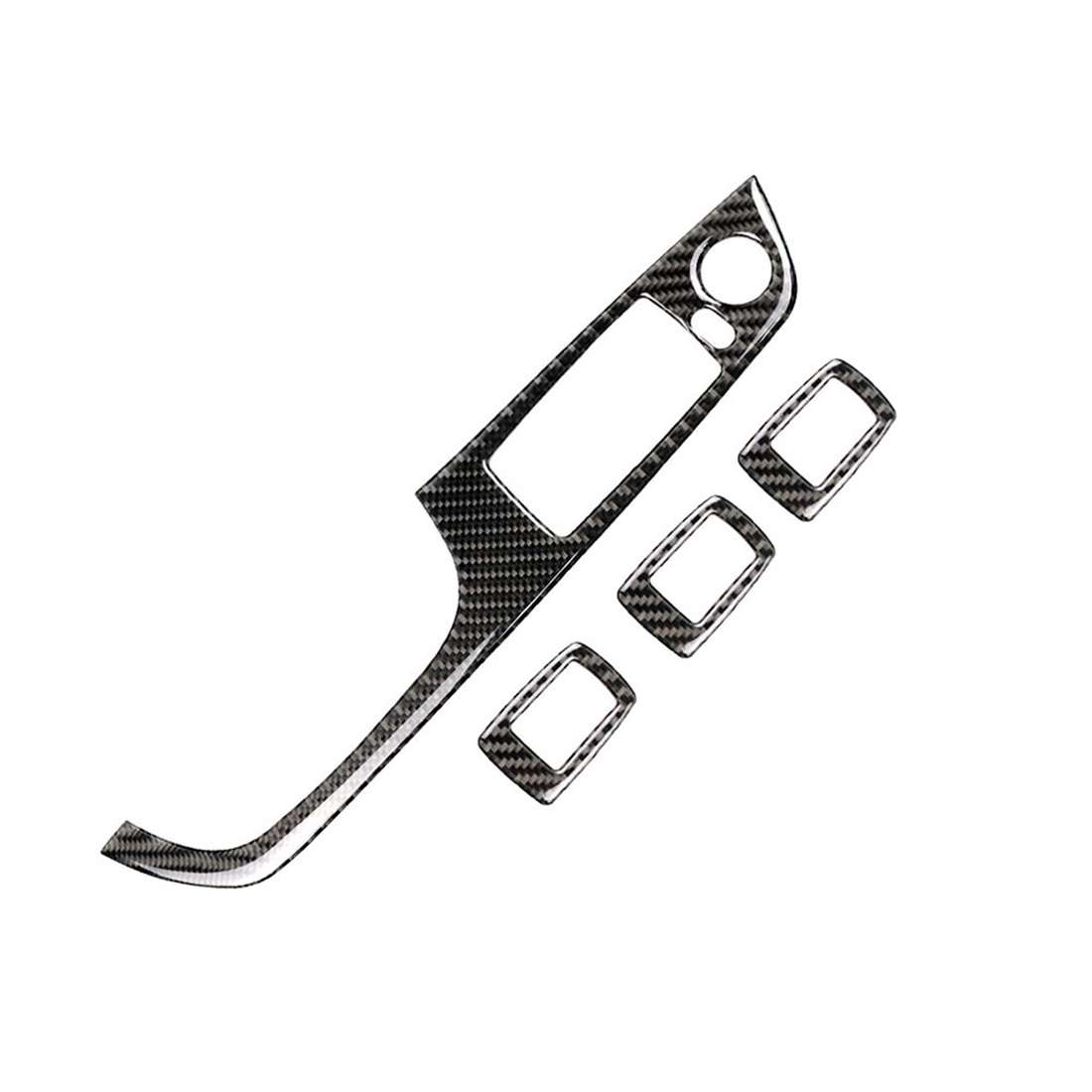 4 PCS Carbon Fiber Car Left Driving Lifting Panel Decorative Sticker without Folding for BMW E90 / 3