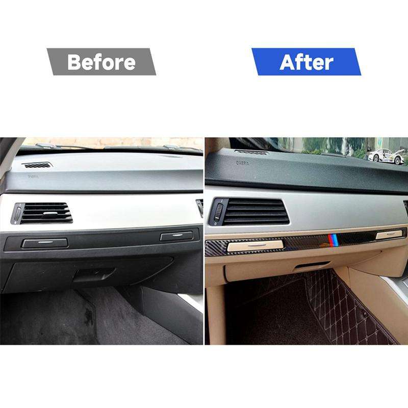 Carbon Fiber Car Right Driving Middle Control Decorative Sticker for BMW E90 / E92 / E93 2005-2012