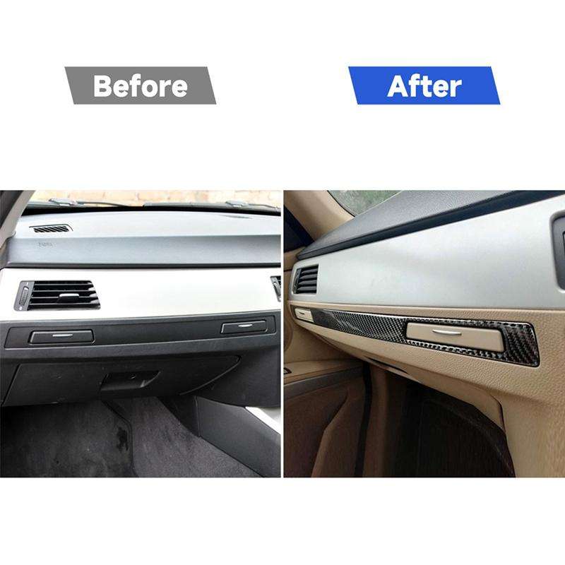 Carbon Fiber Car Right Driving Middle Control Decorative Sticker for BMW E90 / E92 / E93 2005-2012