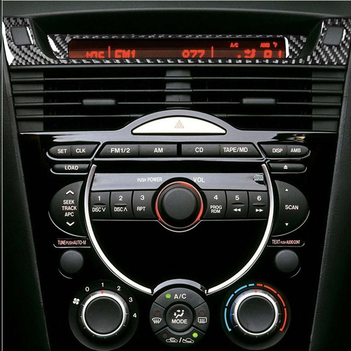 2 PCS Car Carbon Fiber Information Display Decorative Sticker for Mazda RX8 2004-2008, Left and Righ