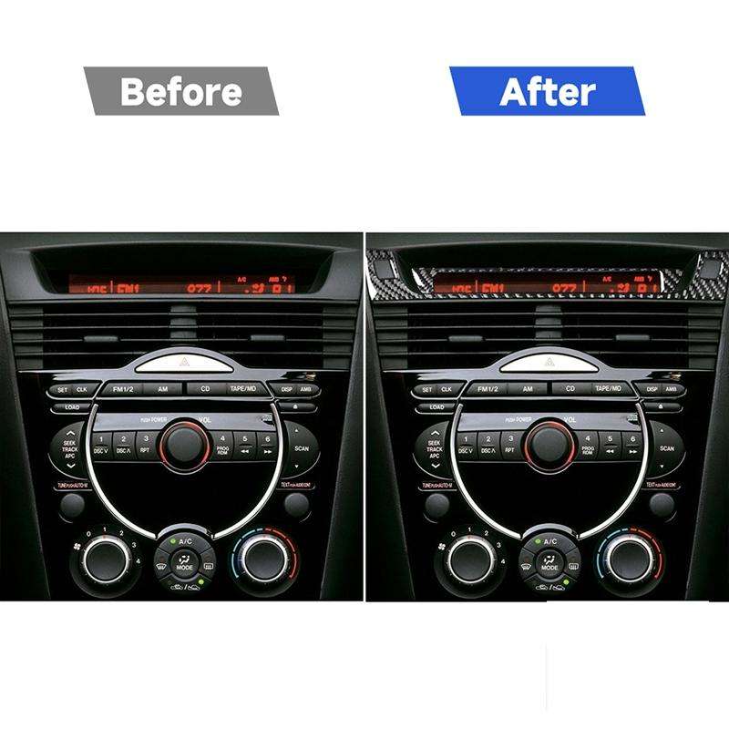 2 PCS Car Carbon Fiber Information Display Decorative Sticker for Mazda RX8 2004-2008, Left and Righ