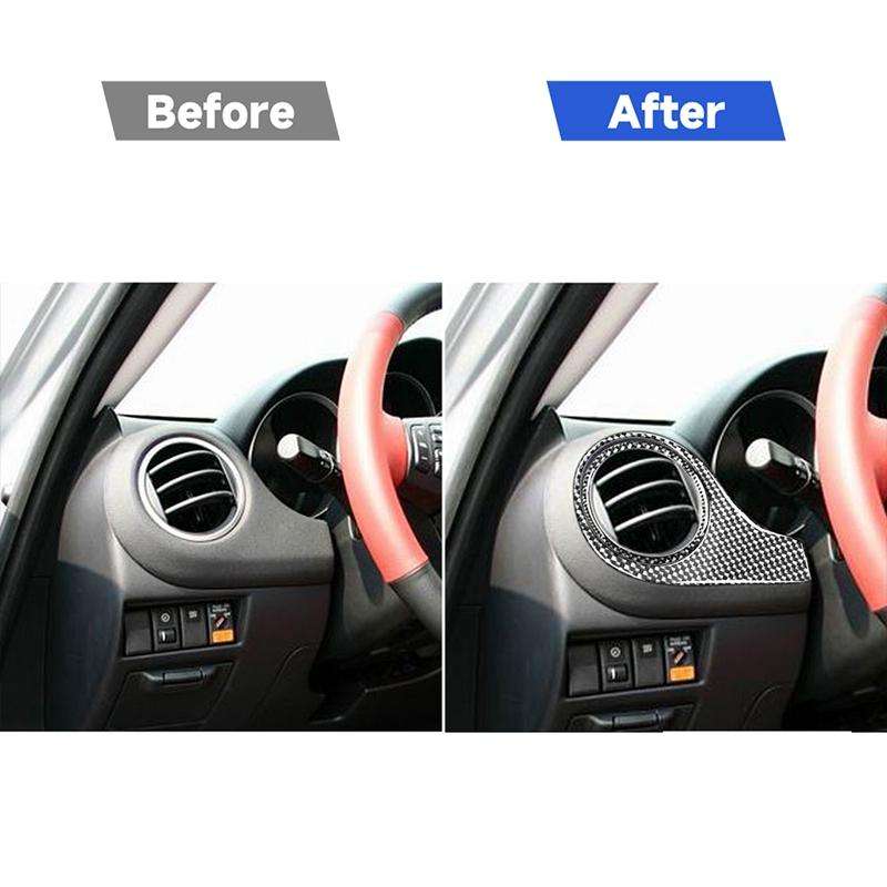 Car Carbon Fiber Dashboard Air Outlet Decorative Sticker for Mazda RX8 2004-2008, Left Drive