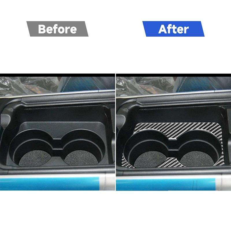 Car Carbon Fiber Handrail Cup Holder Decorative Sticker for Mazda RX8 2004-2008, Left Drive