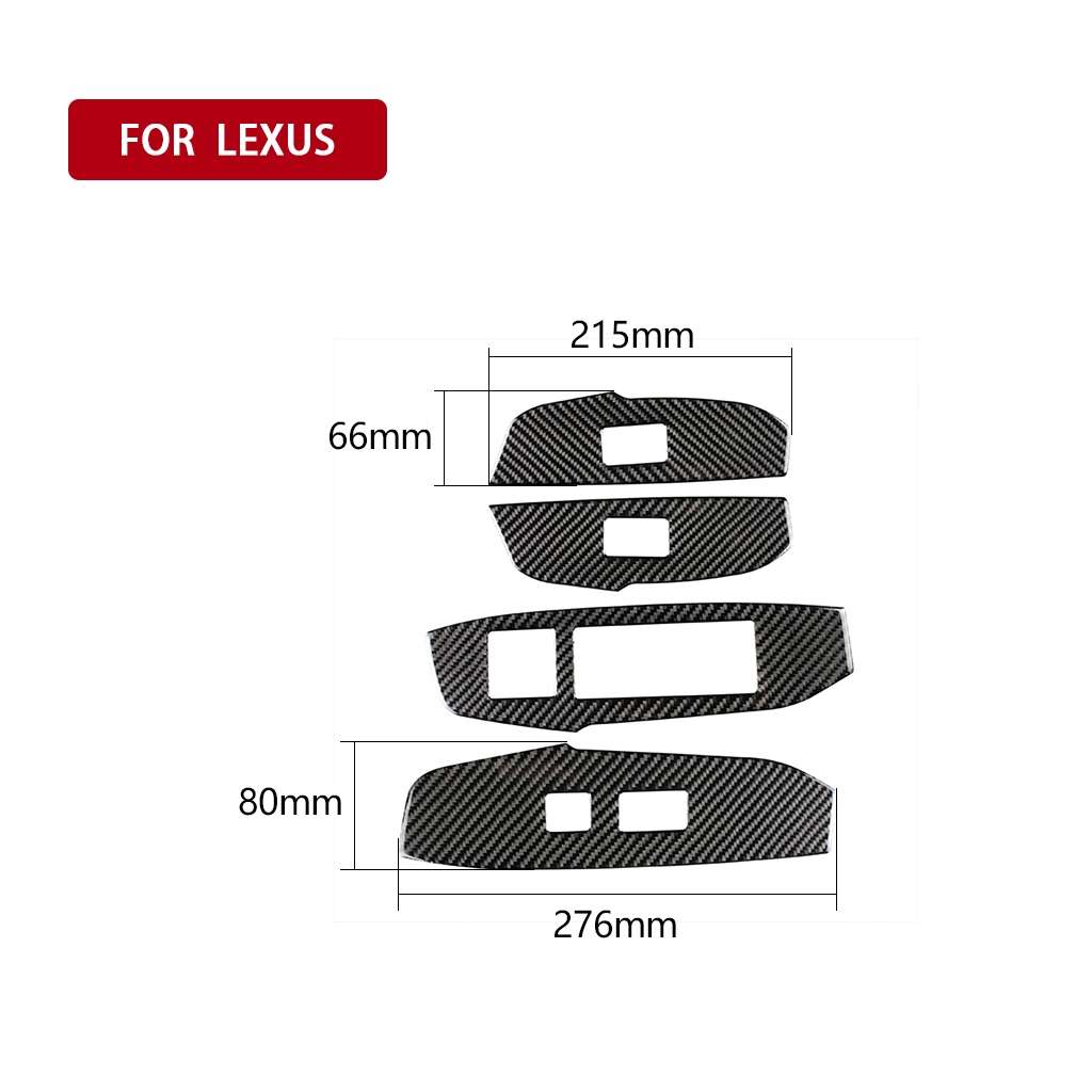 Car Carbon Fiber Window Glass Lift Decorative Sticker for Lexus NX200 / 200t / 300h 2014-2021, Right