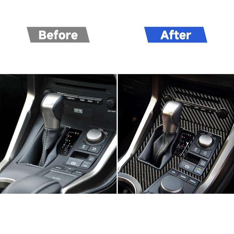 Car Carbon Fiber Gearshift Panel B Decorative Sticker for Lexus NX200 / 200t / 300h 2014-2021, Right