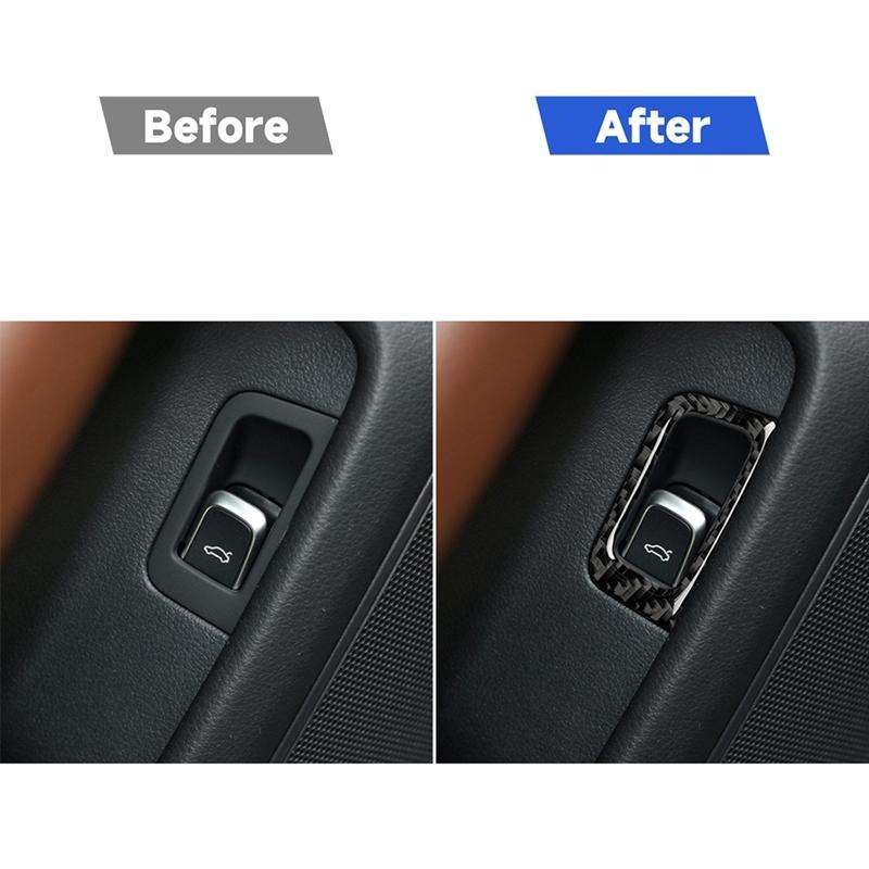 Car Carbon Fiber Trunk Switch Decorative Sticker for Audi A6 S6 C7 A7 S7 4G8 2012-2018, Left Drive