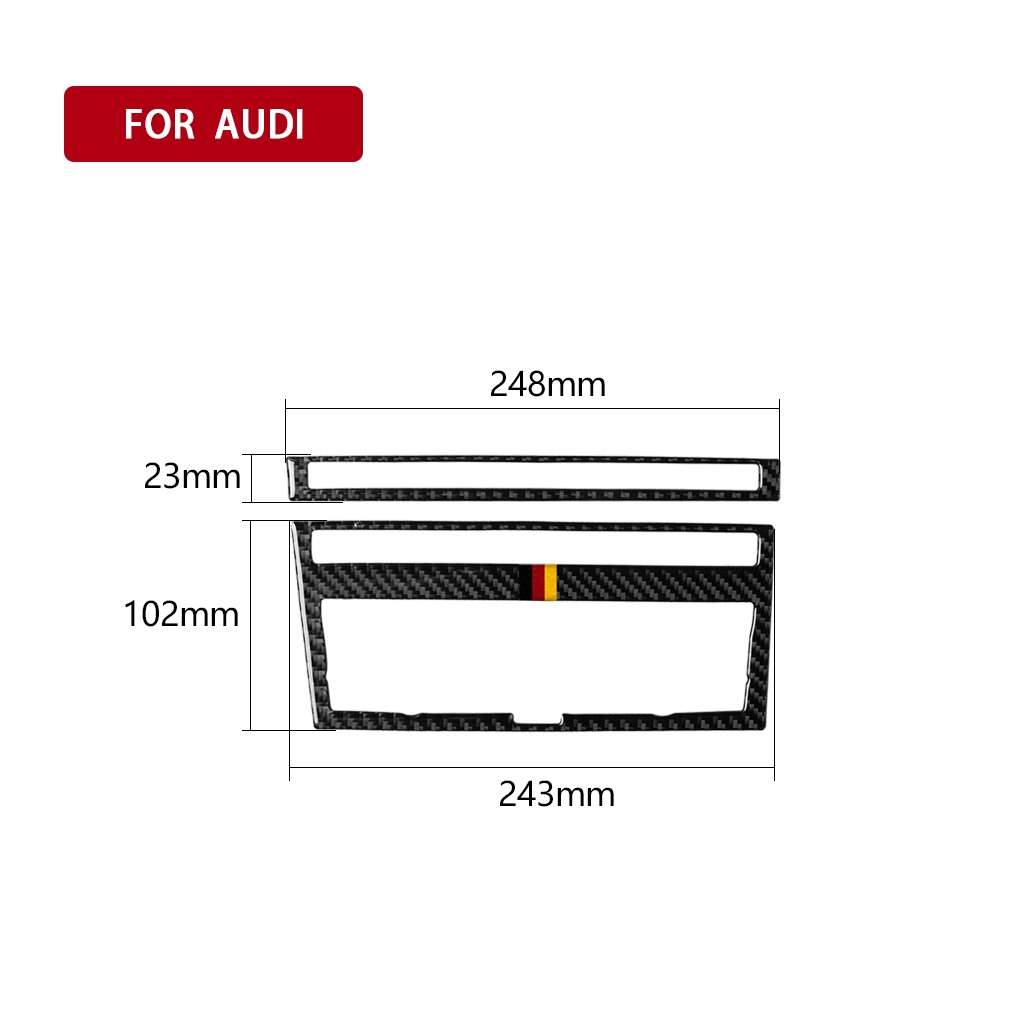 Car Carbon Fiber German Flag Color Air Conditioning CD Panel Decorative Sticker for Audi A6 2005-201