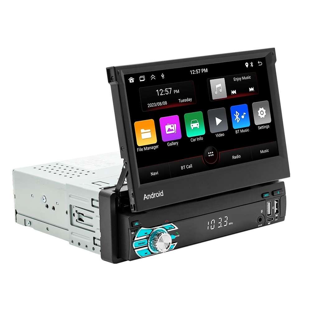 HD 7 inch Single Din Car Android Player GPS Navigation Bluetooth Touch Stereo Radio, Support Mirror