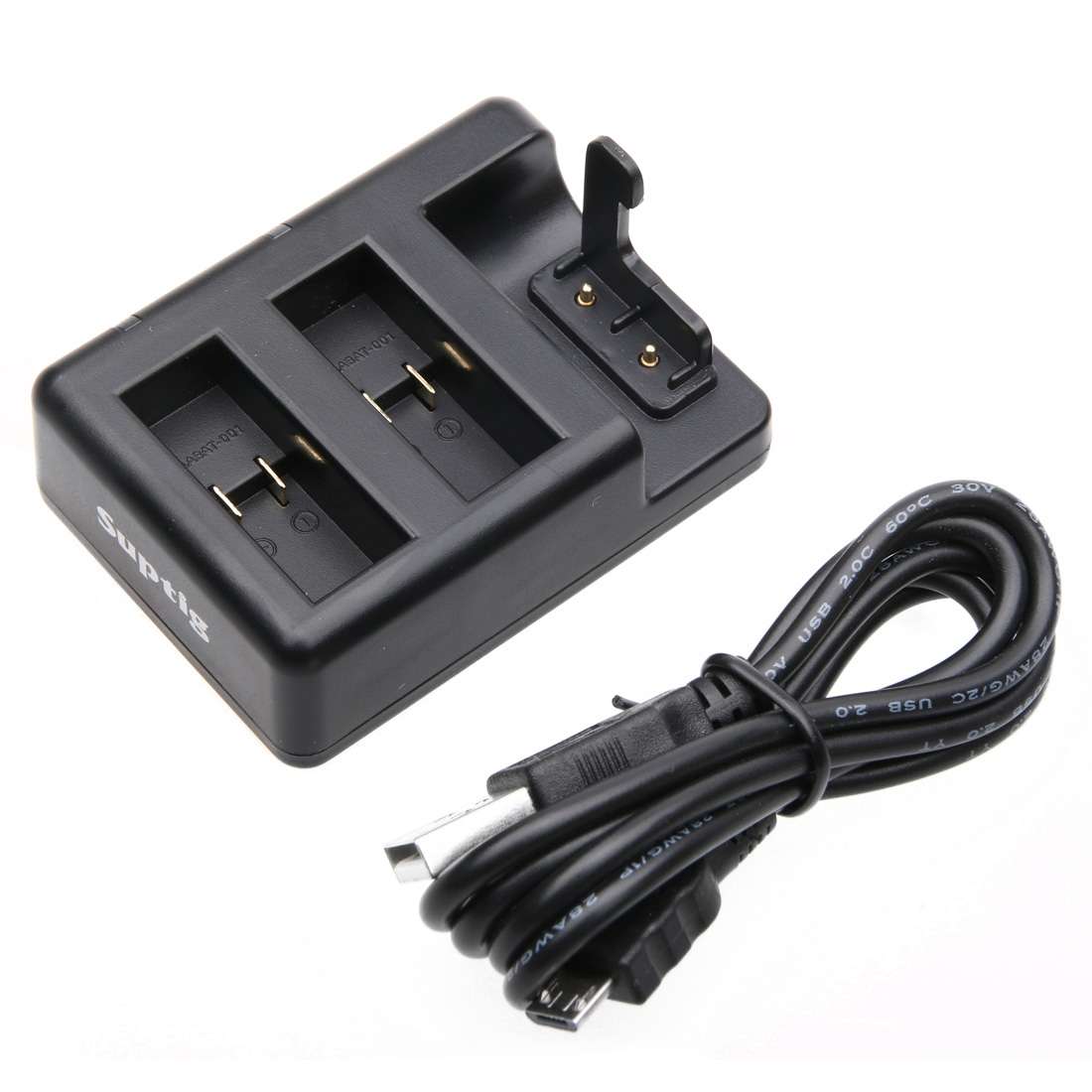 Dual Batteries Charger + Remote Control Charger with USB Cable for GoPro HERO7 Black ... (Black)