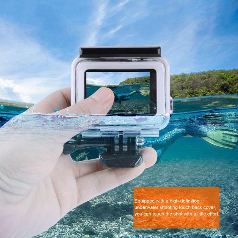 GP452 Waterproof Case + Touch Back Cover for GoPro HERO7 White / Silver
