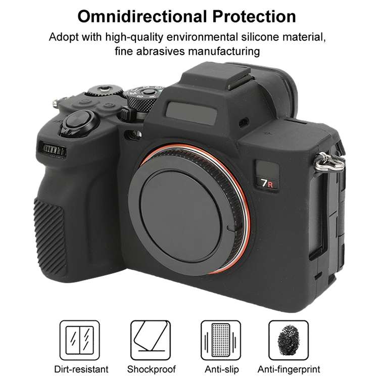 For Sony ILCE-7RM5 / Alpha 7R V Soft Silicone Protective Case (Black)